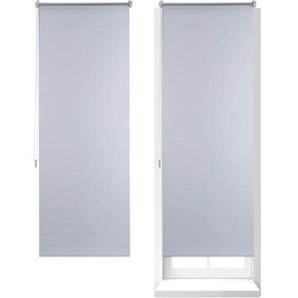 Relaxdays - 2 x Thermo Verdunklungsrollo, Hitzeschutz, Fenster Seitenzugrollo, Klemmfix ohne bohren, 60x160, Stoff 56 cm, weiß