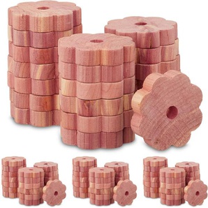 Relaxdays - 80 x Mottenschutz Zedernholz, Mottenringe für Kleiderschrank, Langzeitschutz, Mottenmittel gegen Kleidermotten, natur