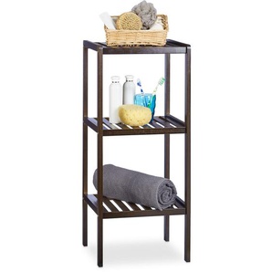 Relaxdays - Bambus Badregal, 3 Ablageflächen, Holzregal, Standregal, Bambusregal, Küchenregal, hbt 80 x 34,5 x 33cm, braun