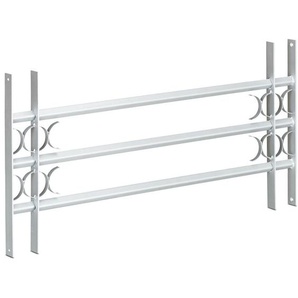 Relaxdays Fenstergitter Einbruchschutz, ausziehbar, für außen, Stahl, 450 x 1000-1500 mm, Sicherheitsgitter, grau
