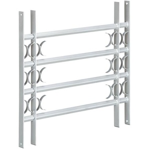 Relaxdays - Fenstergitter Einbruchschutz, ausziehbar, für außen, Stahl, 600 x 700-1050 mm, Sicherheitsgitter, grau