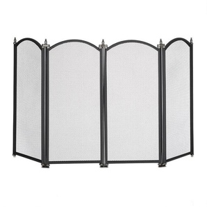 Relaxdays - Funkenschutzgitter, 4 teiliges Gitter gegen Funkenflug, Kamin Funkenschutz, HxB: 54x97,5 cm, Metall, schwarz
