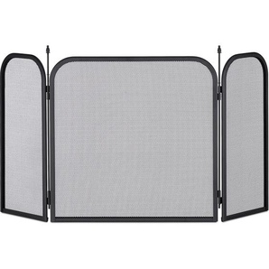 Relaxdays - Funkenschutzgitter Stahl, dreiteiliges Gitter gegen Funkenflug, Kamin Funkenschutz, HxB 52,5 x 97 cm, schwarz
