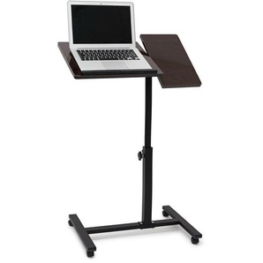 Relaxdays Laptoptisch höhenverstellbar, Laptopständer Holz, mit Rollen, drehbar, HxBxT: 95 x 60 x 40,5 cm, schwarz