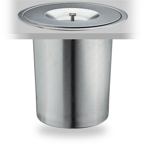 Relaxdays - Mülleimer für Arbeitsplatte, 8 l, Edelstahl, für Biomüll, Einbaumülleimer mit Deckel, HxD: 25 x 27 cm, silber