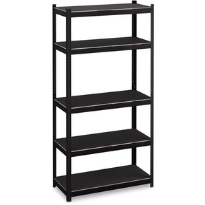 Relaxdays - Schwerlastregal, hbt 180x90x40 cm, 875kg, 5 Böden, Keller, Garage, Standregal Wohnzimmer, Büro, Stahl, schwarz
