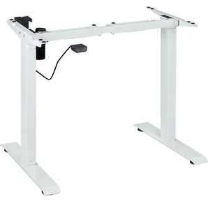Relaxdays - Tischgestell höhenverstellbar, elektrisch, ausziehbar, 71-121 cm, Gestell für Schreibtisch, Stahl, weiß