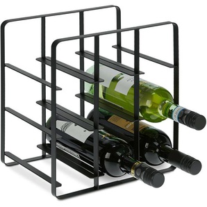 Relaxdays - Weinregal Metall, 9 Flaschen, Weinhalter, hbt 30,5 x 27,5 x 20 cm, Weinständer für Küche & Wohnzimmer, schwarz