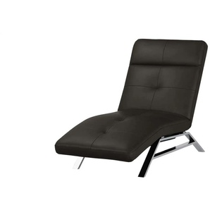 Relaxliege aus Leder Riva - braun - Materialmix - 80 cm - 113 cm - cm 198,0 | Möbel Kraft