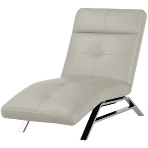 Relaxliege aus Leder  Riva ¦ grau ¦ Maße (cm): B: 80 H: 113 T: 198.0