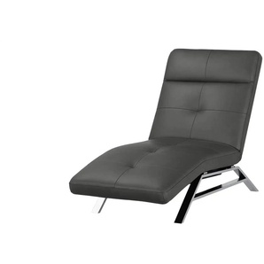 Relaxliege aus Leder  Riva ¦ grau ¦ Maße (cm): B: 80 H: 113 T: 198.0