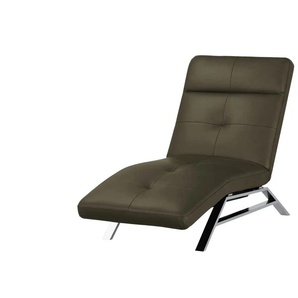 Relaxliege aus Leder Riva ¦ grün ¦ Maße (cm): B: 80 H: 113 T: 198.0