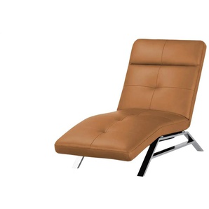 Relaxliege aus Leder  Riva ¦ orange ¦ Maße (cm): B: 80 H: 113 T: 198.0