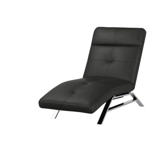 Relaxliege aus Leder Riva - schwarz - Materialmix - 80 cm - 113 cm - cm 198,0 | Möbel Kraft