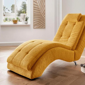 Relaxliege HOME AFFAIRE Vengo 2 Sofas Gr. B/H/T: 70 cm x 92 cm x 170 cm, gelb Relaxliegen