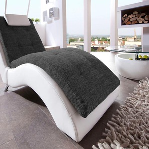 Relaxliege HOME AFFAIRE Vengo II Sofas Gr. B/H/T: 70 cm x 92 cm x 170 cm, schwarz-weiß (weiß, weißschwarz) Relaxliegen mit Kopfkissen, Mattenoptik auf Korpus