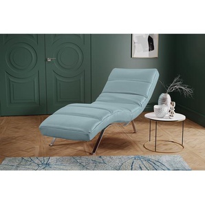 Relaxliege Kasson Blau Echtleder Domna Silber 172 x 96 x 68cm