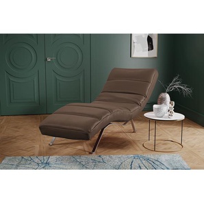 Relaxliege Kasson Braun Echtleder Domna Silber 172 x 96 x 68cm