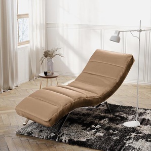 Relaxliege Kasson Braun Samt Onoli Silber 172 x 96 x 68cm