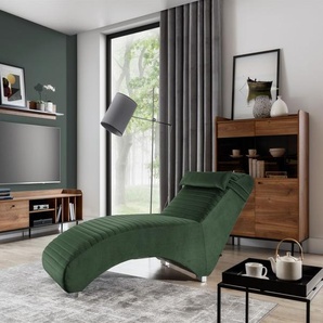 Relaxliege Liege Sessel ABRAMO in Stoff Kronos Flaschengrün