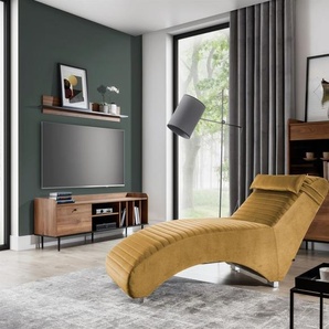 Relaxliege Liege Sessel ABRAMO in Stoff Kronos Senfgelb
