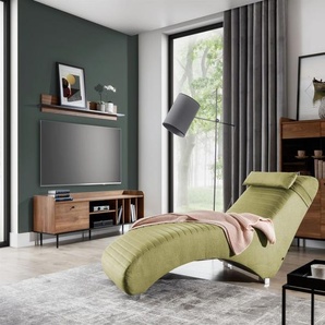 Relaxliege Liege Sessel ABRAMO in Stoff Lisbon Hellgrün