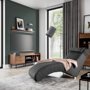 Relaxliege Liege Sessel ABRAMO in Stoff Lisbon Schwarz