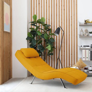 Relaxliege Long Island Webstoff Gelb/Senfgelb Stoff Zahira 70 x 80 x 170cm
