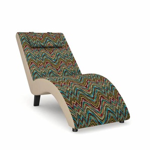 Relaxliege MAX WINZER build-a-chair Nova Sofas Gr. B/H/T: 63 cm x 84 cm x 160 cm, Flachgewebe, Korpus: Kunstleder beige-Füße: Schwarz, blau (ozean) Relaxliegen