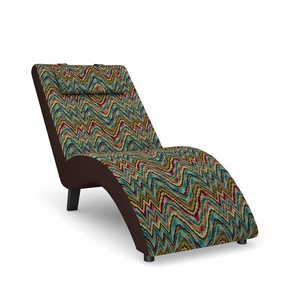 Relaxliege MAX WINZER build-a-chair Nova Sofas Gr. B/H/T: 63 cm x 84 cm x 160 cm, Flachgewebe, Korpus: Kunstleder braun-Füße: Schwarz, blau (ozean) Relaxliegen