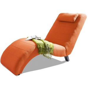 Relaxliege MAX WINZER Nova Sofas Gr. B/H/T: 63 cm x 84 cm x 160 cm, Webstoff, orange Relaxliegen inklusive Nackenkissen