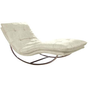 Relaxliege W.SCHILLIG daily dreams Sofas Gr. B/H/T: 75 cm x 85 cm x 169 cm, Stoff S37, mit Kopfteilverstellung-mit Schaukelgestell, beige (sahara s37) Relaxliegen in Waffelkissen-Optik, Schaukelgestell Chrom glänzend, 2 Breiten