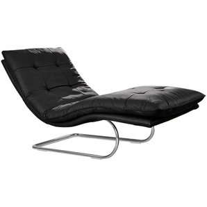 Relaxliege W.SCHILLIG daily dreams Sofas Gr. B/H/T: 75 cm x 91 cm x 170 cm, Longlife Xtra-Leder Z59, mit Kopfteilverstellung-manuell, schwarz (schwarz z59) Relaxliegen in Waffelkissen-Optik, wahlweise mit Motor, Freischwingergestell
