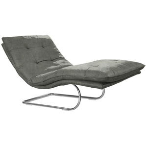 Relaxliege W.SCHILLIG daily dreams Sofas Gr. B/H/T: 95 cm x 91 cm x 170 cm, Stoff S37, mit Kopfteilverstellung-manuell, grau (grey s37) Relaxliegen in Waffelkissen-Optik, wahlweise mit Motor, Freischwingergestell