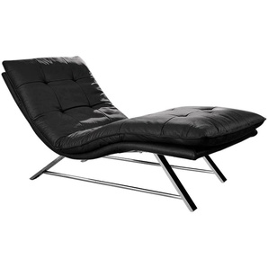 Relaxliege W.SCHILLIG daily dreams Sofas Gr. B/H/T: 75 cm x 91 cm x 170 cm, Longlife Xtra-Leder Z59, mit Kopfteilverstellung-mit Doppelmotor-mit Akku, schwarz (schwarz z59) Relaxliegen in Waffelkissen-Optik, wahlweise mit Motor, Kufengestell, 2 Breiten