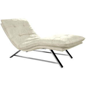 Relaxliege W.SCHILLIG daily dreams Sofas Gr. B/H/T: 75 cm x 91 cm x 170 cm, Stoff S37, mit Kopfteilverstellung-manuell, beige (sahara s37) Relaxliegen in Waffelkissen-Optik, wahlweise mit Motor, Kufengestell, 2 Breiten