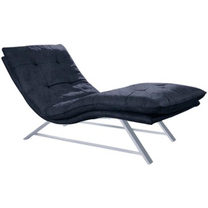 Relaxliege W.SCHILLIG daily dreams Sofas Gr. B/H/T: 75 cm x 91 cm x 170 cm, Stoff S37, mit Kopfteilverstellung-manuell, blau (dark blue s37) Relaxliegen in Waffelkissen-Optik, wahlweise mit Motor, Kufengestell, 2 Breiten