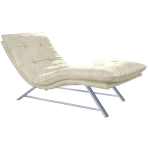 Relaxliege W.SCHILLIG daily dreams Sofas Gr. B/H/T: 75 cm x 91 cm x 170 cm, Stoff S37, mit Kopfteilverstellung-mit Doppelmotor-mit Akku, beige (sahara s37) Relaxliegen in Waffelkissen-Optik, wahlweise mit Motor, Kufengestell, 2 Breiten