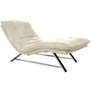 Relaxliege W.SCHILLIG daily dreams Sofas Gr. B/H/T: 75 cm x 91 cm x 170 cm, Stoff S37, mit Kopfteilverstellung-mit Doppelmotor-ohne Akku, beige (sahara s37) Relaxliegen in Waffelkissen-Optik, wahlweise mit Motor, Kufengestell, 2 Breiten