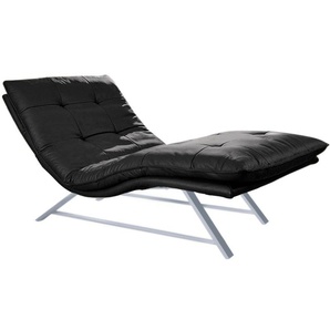 Relaxliege W.SCHILLIG daily dreams Sofas Gr. B/H/T: 95 cm x 91 cm x 170 cm, Longlife Xtra-Leder Z59, mit Kopfteilverstellung-manuell, schwarz (schwarz z59) Relaxliegen in Waffelkissen-Optik, wahlweise mit Motor, Kufengestell, 2 Breiten