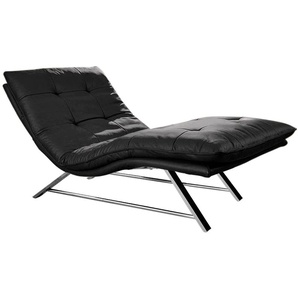 Relaxliege W.SCHILLIG daily dreams Sofas Gr. B/H/T: 95 cm x 91 cm x 170 cm, Longlife Xtra-Leder Z59, mit Kopfteilverstellung-mit Doppelmotor-ohne Akku, schwarz (schwarz z59) Relaxliegen in Waffelkissen-Optik, wahlweise mit Motor, Kufengestell, 2 Breiten