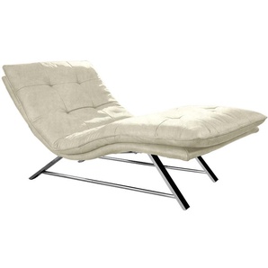 Relaxliege W.SCHILLIG daily dreams Sofas Gr. B/H/T: 95 cm x 91 cm x 170 cm, Stoff S37, mit Kopfteilverstellung-manuell, beige (sahara s37) Relaxliegen in Waffelkissen-Optik, wahlweise mit Motor, Kufengestell, 2 Breiten