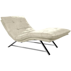 Relaxliege W.SCHILLIG daily dreams Sofas Gr. B/H/T: 95 cm x 91 cm x 170 cm, Stoff S37, mit Kopfteilverstellung-mit Doppelmotor-mit Akku, beige (sahara s37) Relaxliegen in Waffelkissen-Optik, wahlweise mit Motor, Kufengestell, 2 Breiten