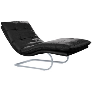 Relaxliege W.SCHILLIG daily dreams Sofas Gr. B/H/T: 75 cm x 91 cm x 170 cm, Longlife Xtra-Leder Z59, mit Kopfteilverstellung-mit Doppelmotor-mit Akku, schwarz (schwarz z59) Relaxliegen in Waffelkissen-Optik, wahlweise mit Motor, silber matt, 2 Breiten
