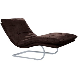 Relaxliege W.SCHILLIG daily dreams Sofas Gr. B/H/T: 75 cm x 91 cm x 170 cm, Longlife Xtra-Leder Z69, mit Kopfteilverstellung-mit Doppelmotor-ohne Akku, braun (mocca z69) Relaxliegen in Waffelkissen-Optik, wahlweise mit Motor, silber matt, 2 Breiten