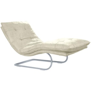 Relaxliege W.SCHILLIG daily dreams Sofas Gr. B/H/T: 75 cm x 91 cm x 170 cm, Stoff S37, mit Kopfteilverstellung-mit Doppelmotor-mit Akku, beige (sahara s37) Relaxliegen in Waffelkissen-Optik, wahlweise mit Motor, silber matt, 2 Breiten