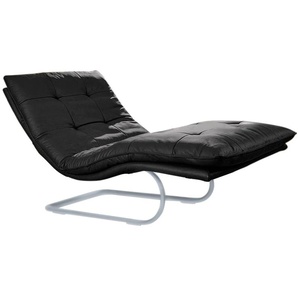 Relaxliege W.SCHILLIG daily dreams Sofas Gr. B/H/T: 95 cm x 91 cm x 170 cm, Longlife Xtra-Leder Z59, mit Kopfteilverstellung-mit Doppelmotor-ohne Akku, schwarz (schwarz z59) Relaxliegen in Waffelkissen-Optik, wahlweise mit Motor, silber matt, 2 Breiten