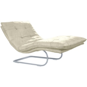 Relaxliege W.SCHILLIG daily dreams Sofas Gr. B/H/T: 95 cm x 91 cm x 170 cm, Stoff S37, mit Kopfteilverstellung-manuell, beige (sahara s37) Relaxliegen in Waffelkissen-Optik, wahlweise mit Motor, silber matt, 2 Breiten