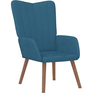Relaxsessel Blau Samt vidaXL