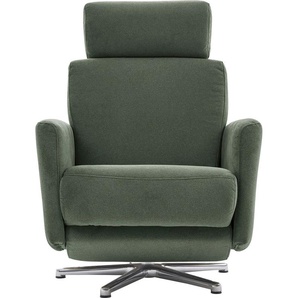Relaxsessel CALIZZA INTERIORS Spinell Sessel Gr. Samtoptik, manuelle Verstellung inklusive Feststellhebel, Drehfunktion-Integrierte Fußstütze-Relaxfunktion, B/H/T: 76 cm x 103 cm x 86 cm, grün (tanne) Lesesessel und Relaxsessel inklusive einsteckbarer
